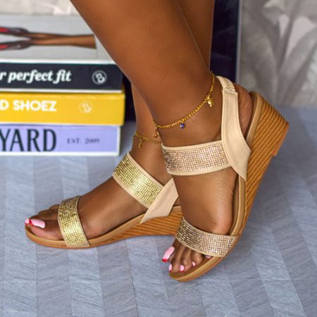 Kendall Beige Wedge Sandal