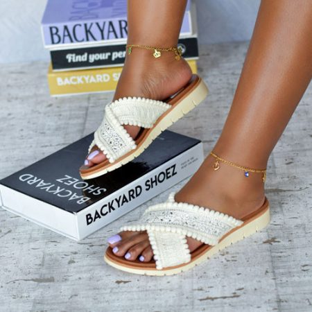 Scarlett White Chunky Slip  Sandal