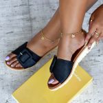 Saanvi Black Chunky Slip  Sandal