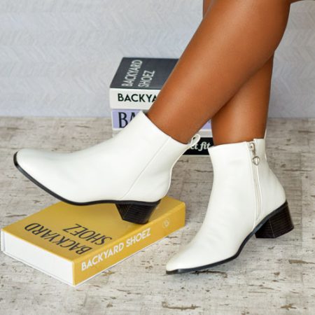 Jasiel White Ankle Boot