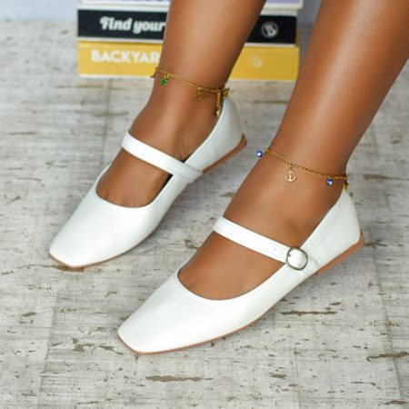 Tanvi White Ballerina Flat