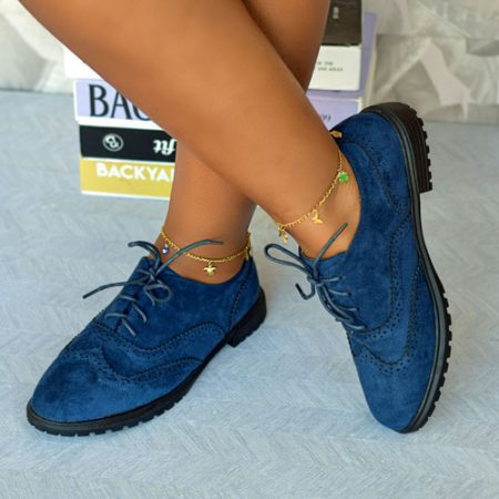 Zayleigh Navy Suede Brogue