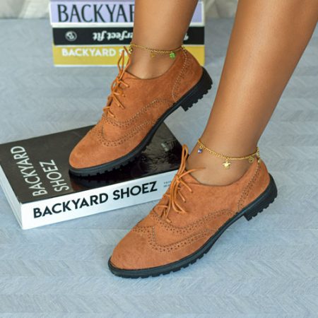 Zayleigh Brown Suede Brogue