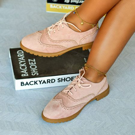 Zayleigh Pink Suede Brogue