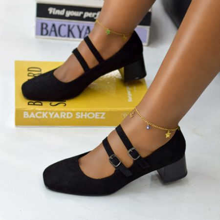 Tanvi Black Suede Heel