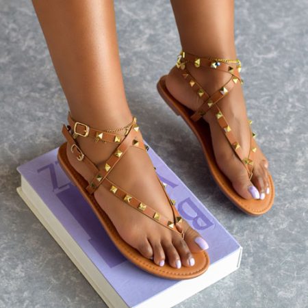 Shayne Brown Slip Sandal