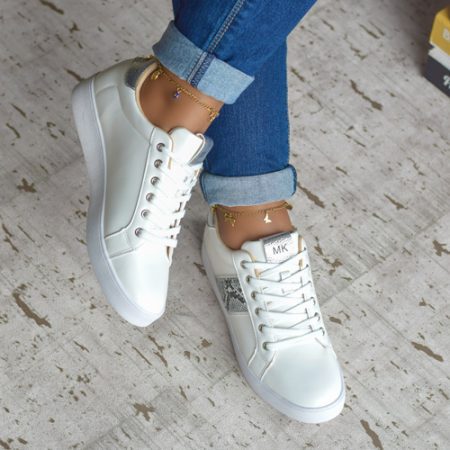 Evans White/Silver Sneaker