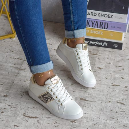 Evans White/Gold Sneaker