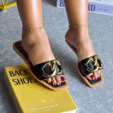 Selah Black Slip Sandal