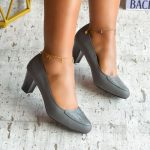 Maddox Grey Chunky Heel