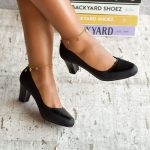 Maddox Black Chunky Heel