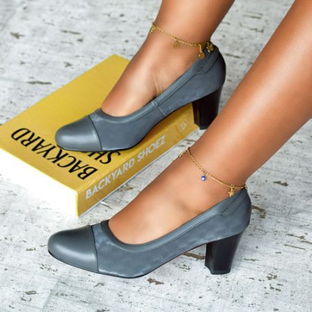 Mabel Grey Chunky Heel