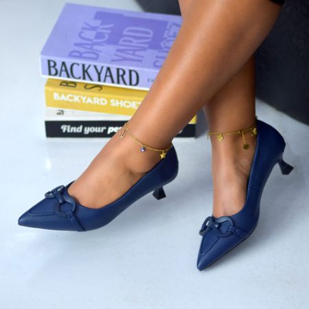 Micah Navy Kitten Heel