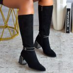 Nur. Black Knee-high Boot