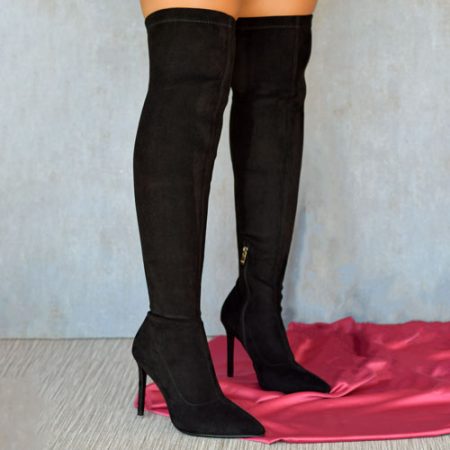 Noor Black Knee-high Boot
