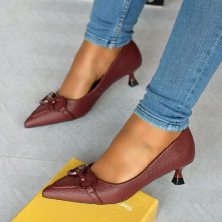 Micah Maroon Kitten Heel