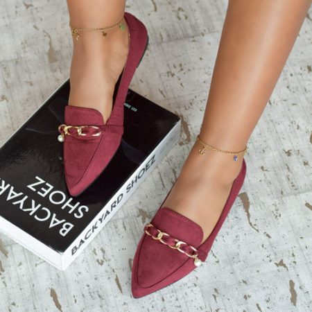 Pearl Pop Maroon Flat Shoes