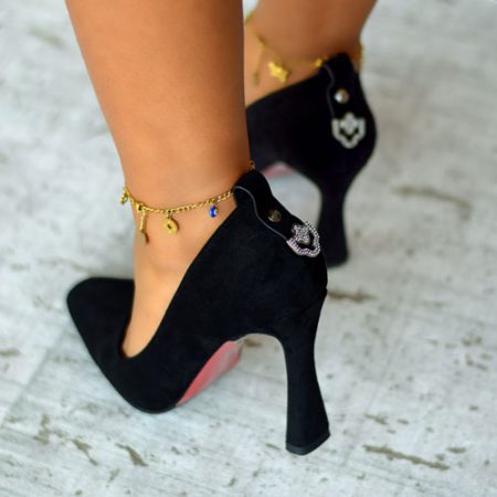 Mademoiselle Black Chunky Heel