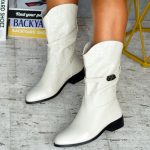 Nalani White Mid-Calf  Boot
