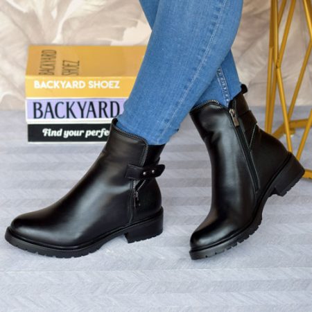 Zippa Black Ankle Boot