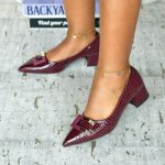 Malik Maroon Kitten Heel