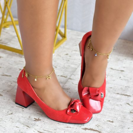 Mario Red Chunky Heel