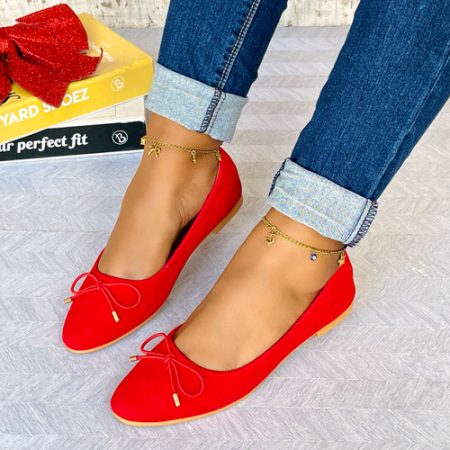 Tinie Red Flat Shoes