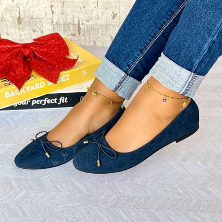 Tinie Navy Flat Shoes