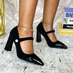 Misha Black Chunky Heel