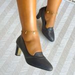 Munir Navy Chunky Heel