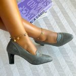 Munir Grey Chunky Heel