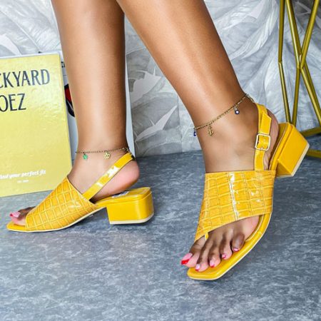 Magnus Yellow Kitten Heel