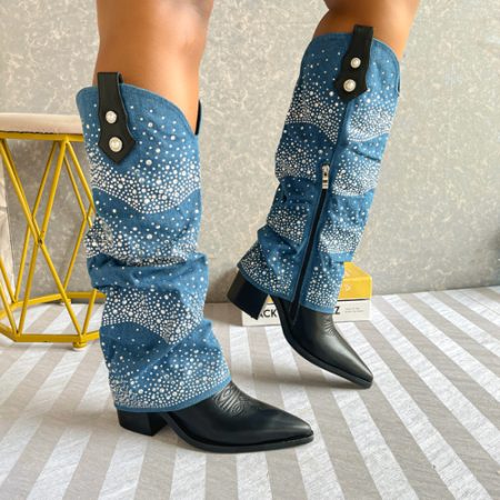 Netia Blue Knee-high Boot