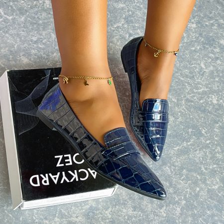 Tobby Navy-Blue Flat Shoes