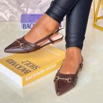 Thrud Chocolate Sling Flat Shoes