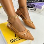 Thrud Tan Sling Flat Shoes