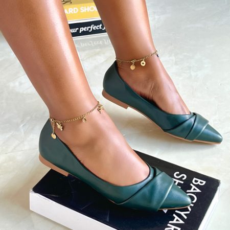 Treasure Green Flat Shoes