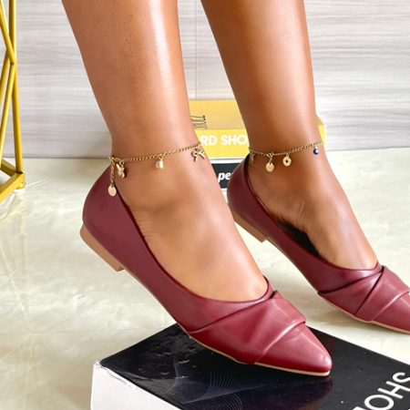 Treasure Maroon Flat Shoes