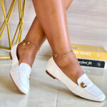 Txomin White Flat Shoes