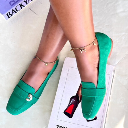 Txomin Green Flat Shoes