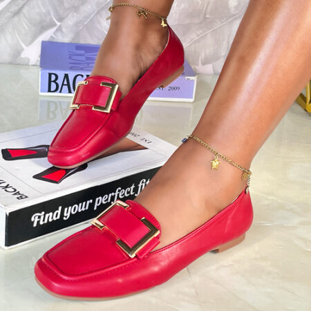 Taylyn Red Flat Shoes