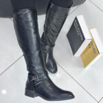 Netta Black Knee Length Boot