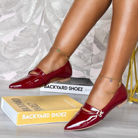 Tomos Maroon Flat Shoes